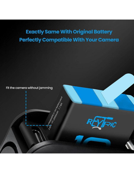 Paquete de 3 Baterías 2000mAh para GoPro Hero 12 11 10 9