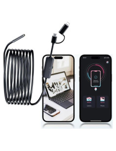 Cámara Endoscópica USB-C LUKZATEN 1m IP68 para iPhone y Android