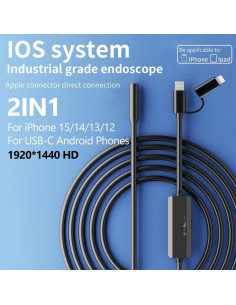 Cámara Endoscópica USB-C LUKZATEN 1m IP68 para iPhone y Android 2