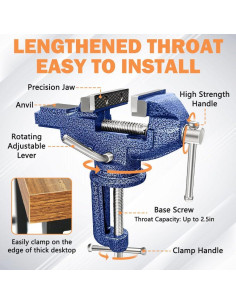 Morsa de Mesa COLCUT 7.87 cm 360 Portátil para Carpintería 2
