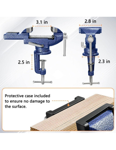 Morsa de Mesa COLCUT 7.87 cm 360 Portátil para Carpintería
