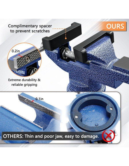 Morsa de Mesa COLCUT 7.87 cm 360 Portátil para Carpintería