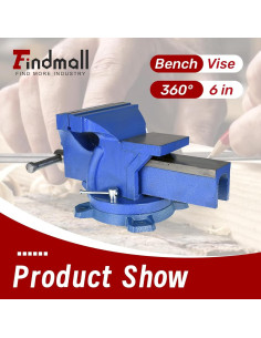 Prensa de Banco Findmall 15.24 cm Servicio Pesado Base Giratoria 2