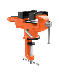 Morsa de Mesa Nuovoware 70 mm Base Giratoria 360 Naranja