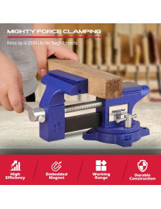 Morsa de Banco SEDY 11.4 cm Alta Resistencia con Almohadillas 2