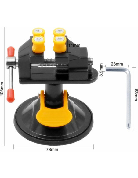 Torno de Mesa Mini Hozzwhoo con Base de Ventosa 360