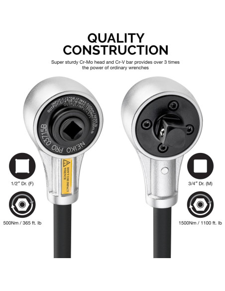 Llave de Torque NEIKO PRO 03715B 1/2" Drive 1100 Nm