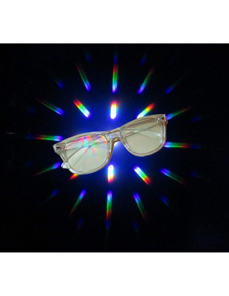 Gafas de Difracción de Fuegos Artificiales Super Feliz - 2 Pzas - Marcos Plástico Transparente Gafas de Difracción de Fuegos Artificiales Super Feliz - 2 Pzas - Marcos Plástico Transparente
