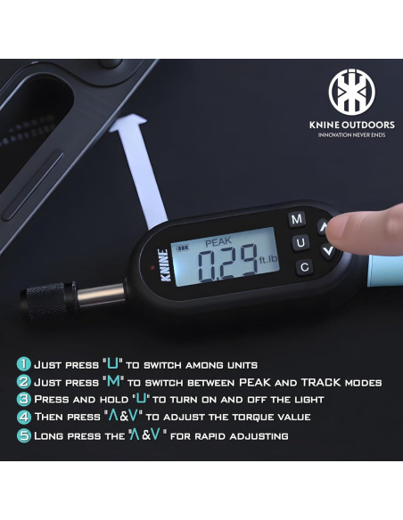 Destornillador de Par Digital 1/4" KNINE OUTDOORS 10-100 in-lb