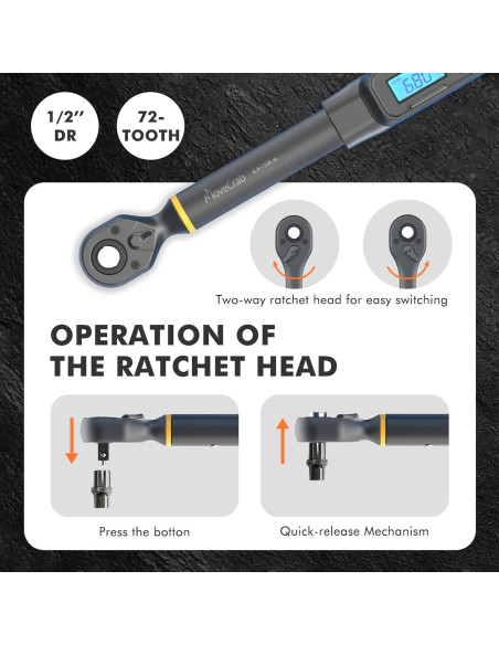 Llave de Torque Digital MOVECRAB 1/2" 6.8-135N.m Precisión 2%