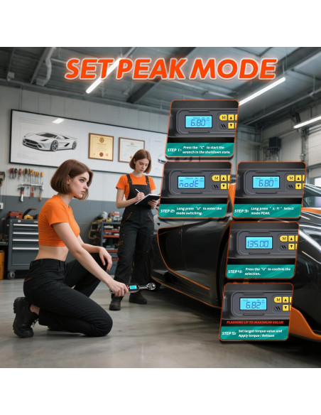 Llave de Torque Digital MOVECRAB 1/2" 6.8-135N.m Precisión 2%