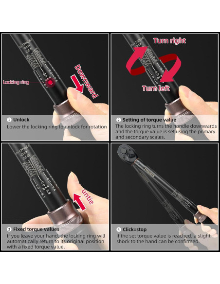 Juego de Llave de Torque UYECOVE 14Pcs 1/2 Pulgada 10-170 ft.lb