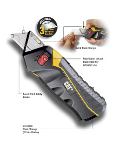 Cuchillo Utilitario de Seguridad Cat 980080 con 3 Hojas 2