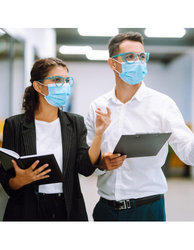 Gafas de Seguridad TOREGE Antivaho Transparentes Z87 Azul Claro