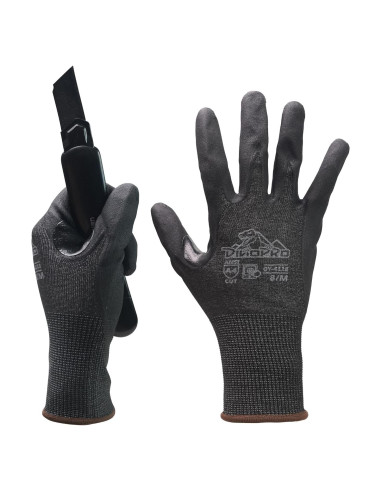 Guantes de Trabajo Resistentes a Cortes A4 DINOPRO - 12 Pares
