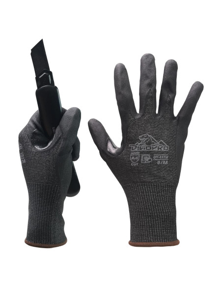 Guantes de Trabajo Resistentes a Cortes A4 DINOPRO - 12 Pares