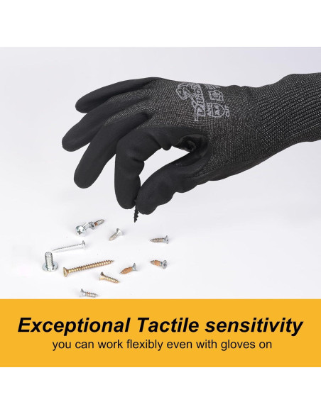Guantes de Trabajo Resistentes a Cortes A4 DINOPRO - 12 Pares