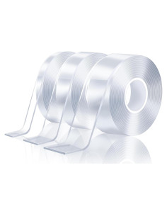 Cinta Adhesiva Doble Cara FZWONVUC 9.14m 3 Rollos 1-3cm