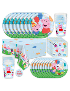 Kit Fiesta Cumpleaños Peppa Pig para 16 Invitados