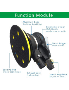 Lijadora Orbital Neumática StrongTools 5" y 6" Auto-Vacío 2
