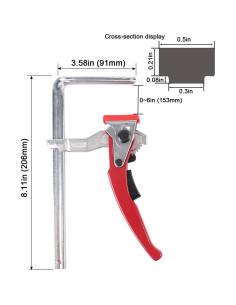 2 Abrazaderas de Mesa de Trinquete KETIPED Rojas 0-15.24 cm 2