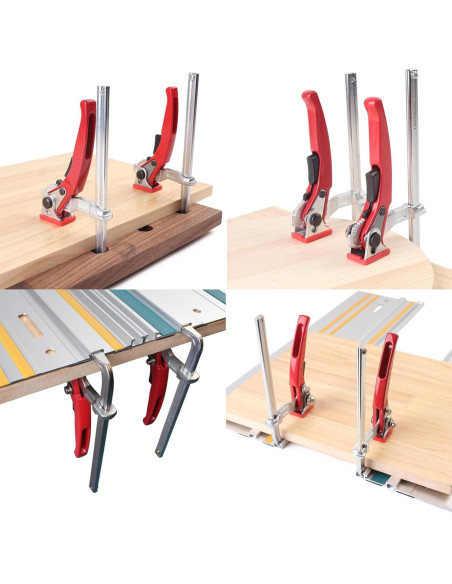 2 Abrazaderas de Mesa de Trinquete KETIPED Rojas 0-15.24 cm