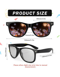 3 Pairs Gafas de Difracción HIFOT Efecto Arcoíris y Corazones 2