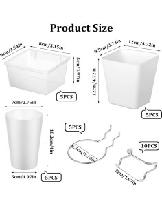 15 Piezas Kit de Organizadores para Tablero Perforado Meyeyaia 2