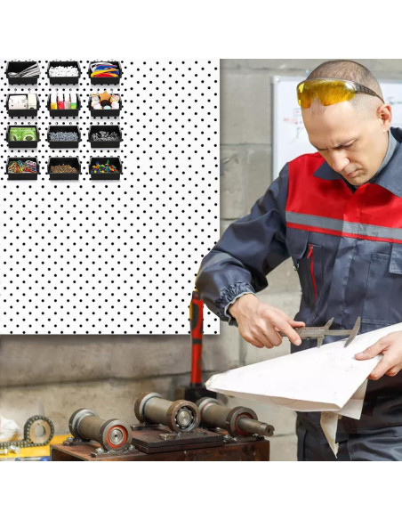 Foraineam 16 Contenedores para Tablero Perforado con Ganchos Metal