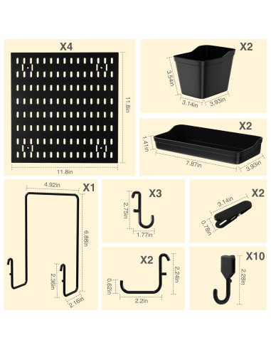 Kit de Paneles de Perforación HENSHOW 4 Unidades 30x30cm