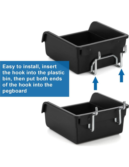 Foraineam 16 Contenedores para Tablero Perforado con Ganchos Metal