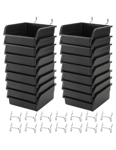 Foraineam 16 Contenedores para Tablero Perforado con Ganchos Metal