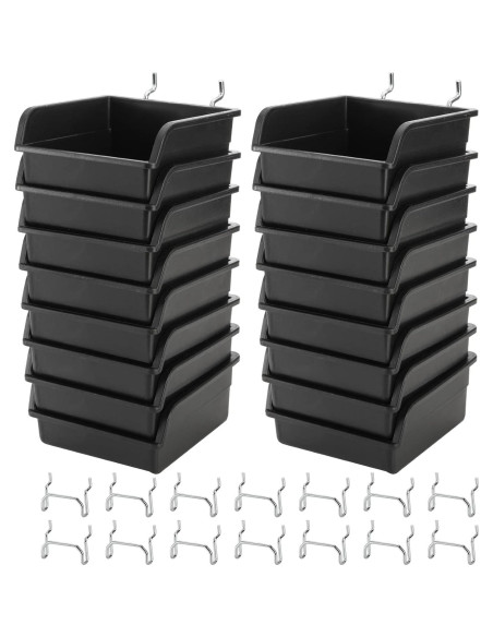 Foraineam 16 Contenedores para Tablero Perforado con Ganchos Metal