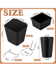 Juego de Organizadores para Tablero Perforado Jinei 12 Pcs 2