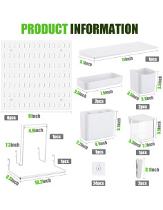 Kit de Tablero Perforado 17 Piezas Unittype Blanco 84x56cm 2