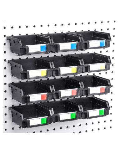 Cajas de Pegboard Right Arrange 3.5" Negro - Paquete de 12