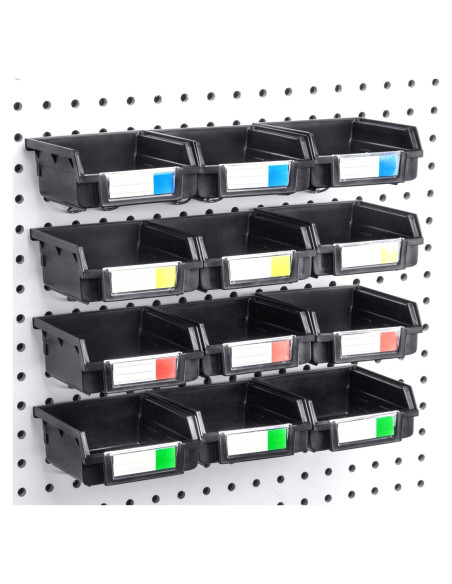 Cajas de Pegboard Right Arrange 3.5" Negro - Paquete de 12