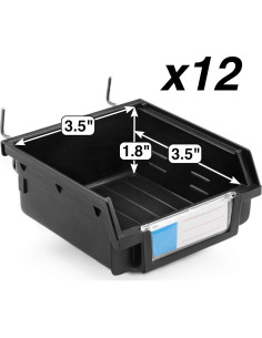 Cajas de Pegboard Right Arrange 3.5" Negro - Paquete de 12 2