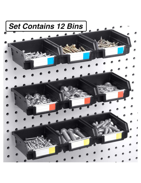 Cajas de Pegboard Right Arrange 3.5" Negro - Paquete de 12