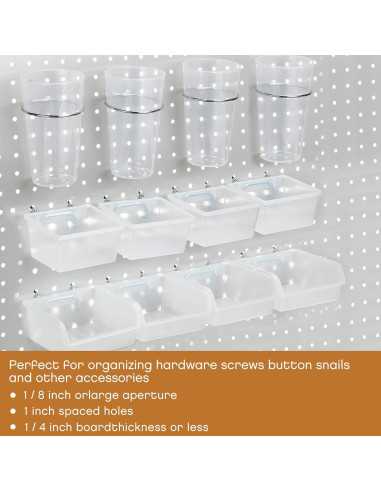 Organizador de Tablero de Clavos Yookeer 20 Pcs Transparente