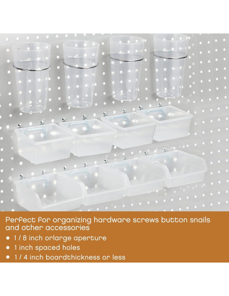 Organizador de Tablero de Clavos Yookeer 20 Pcs Transparente