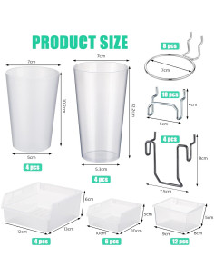 Organizador de Tablero de Clavos Roowest 60 Pcs Transparente 2