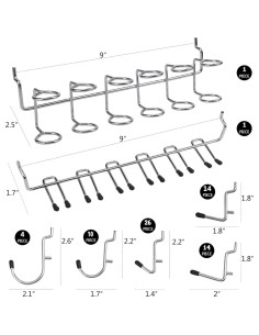 170 Ganchos para Tablero de Clavos Falpro - Organizador de Herramientas 2