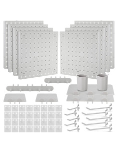 Kit Organizador de Paneles de Pegboard Chunful 58 Piezas Gris
