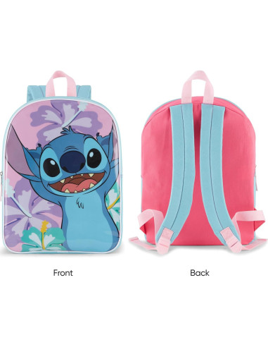 Mochila Lilo y Stitch Rosa para Niñas 38.1 cm con Correas Acolchadas