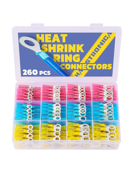Conectores de Anillo Termocontraíbles Haisstronica 260PCS