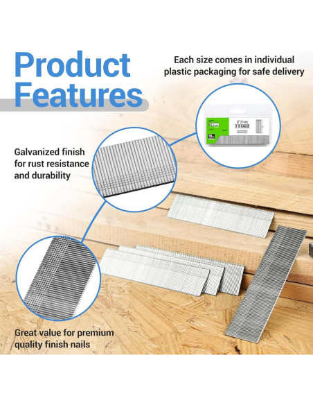 Clavos Brad Galvanizados Meite 18 Gauge 50 mm 1000 Unidades