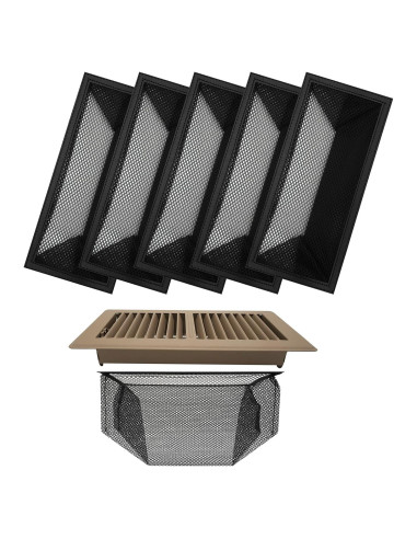 Cubierta de Ventilación de Piso OLA MODERNA 4x12" Negro - Paquete de 5