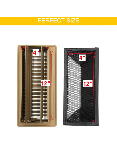 Cubierta de Ventilación de Piso OLA MODERNA 4x12" Negro - Paquete de 5