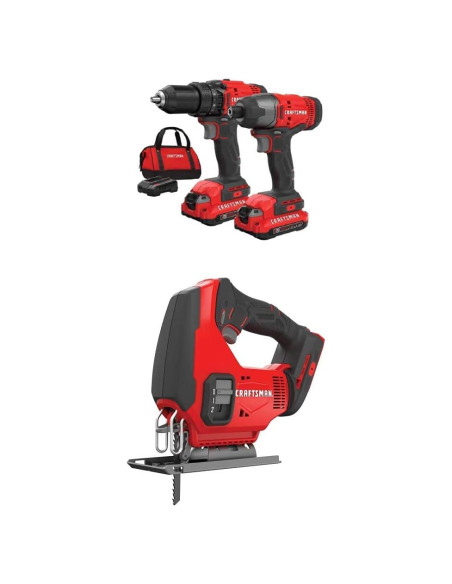 Kit de Taladro Inalámbrico Craftsman 20V con Sierra de Calar